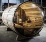 Sauna finlandesa forma barril apaisada